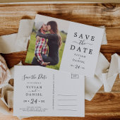 ミニマル写真日付の保存 インビテーションポストカード