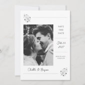 ミニマル写真日付の保存 | エレガントな結婚式 セーブザデート (正面)