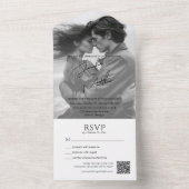 ミニマル写真書道QRコードすべて1つ オールインワン招待状 (内側)