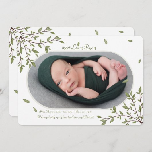 ミニマル写真枠誕生のお知らせ 案内状 (正面/裏面)