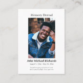 ミニマル写真正教会の葬儀祈りの言葉カード プレイスカード (正面)