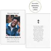 ミニマル写真正教会の葬儀祈りの言葉カード プレイスカード