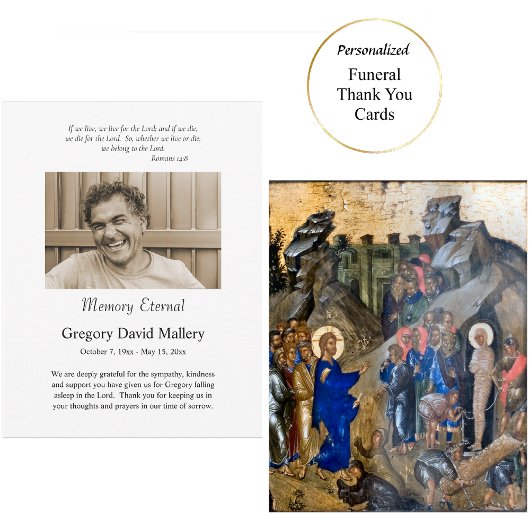 ミニマル写真正教会キリスト教葬儀 サンキューカード