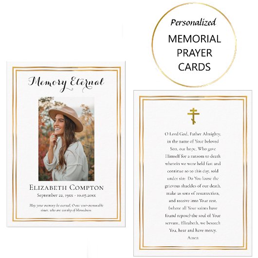 ミニマル写真正統記念記念祈りの言葉カード プレイスカード