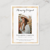 ミニマル写真正統記念記念祈りの言葉カード プレイスカード (正面)