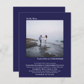 ミニマル写真海軍BUDGET結婚式招待状 (正面/裏面)