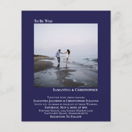 ミニマル写真海軍BUDGET結婚式招待状