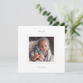 ミニマル写真男の赤ちゃん誕生発表 案内状 (スタンド正面)