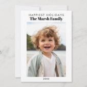 ミニマル写真白縁ど手書き最も幸せ シーズンカード (正面)