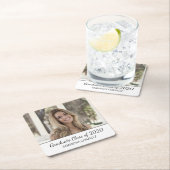 ミニマル写真白黒卒業 スクエアペーパーコースター (インサイチュ)