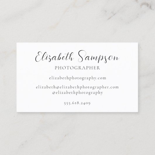 ミニマル写真白黒名刺 名刺 (裏面)