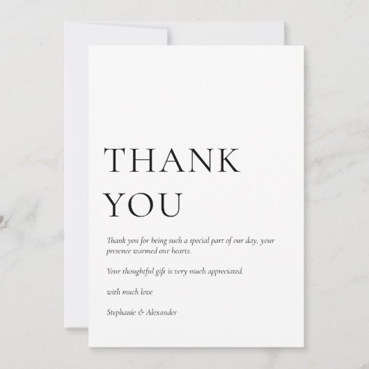 ミニマル写真白黒結婚の皆様へ カード (正面)