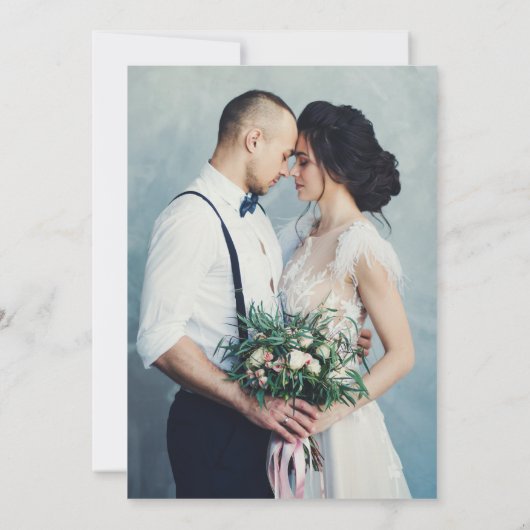 ミニマル写真白黒結婚の皆様へ カード (裏面)