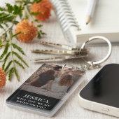 ミニマル写真白黒花嫁の提案 キーホルダー (正面右)