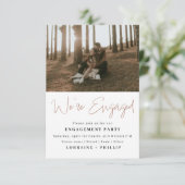 ミニマル写真私たちは婚約したパーティー 招待状 (スタンド正面)