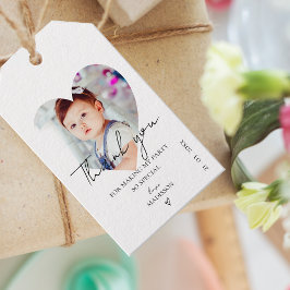 ミニマル写真第1バースデーパーティーありがとう ギフトタグ