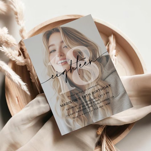 ミニマル写真第18回誕生日パーティー 招待状