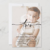 ミニマル写真第2誕生日 招待状 (正面)