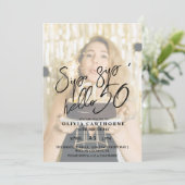 ミニマル写真第50回誕生日パーティー 招待状 (スタンド正面)