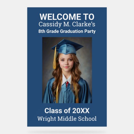 ミニマル写真第8学年卒業ウェルカムサイン アクリルサイン (正面)