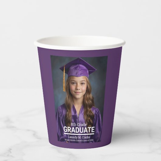 ミニマル写真第8学年卒業 紙コップ (正面)