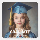 ミニマル写真第8級卒業シール スクエアシール (正面)