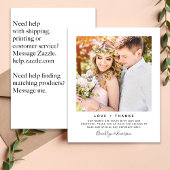 ミニマル写真結婚のサンキューカード