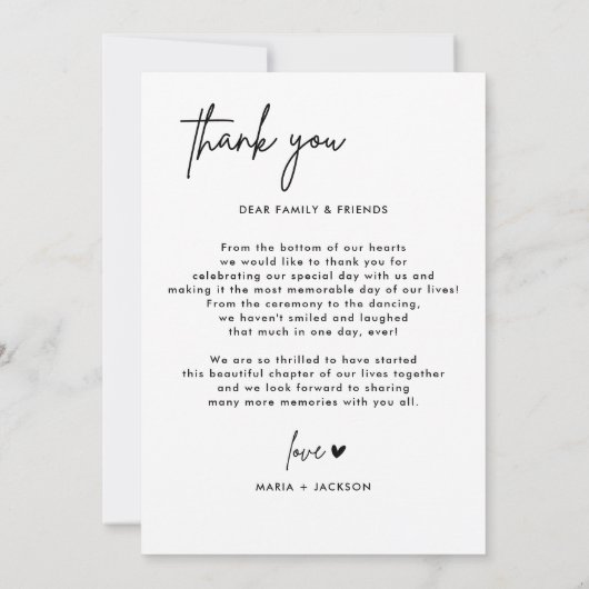 ミニマル写真結婚のサンキューカード サンキューカード (裏面)