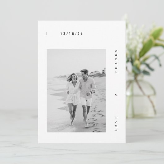 ミニマル写真結婚のサンキューカード サンキューカード (スタンド正面)