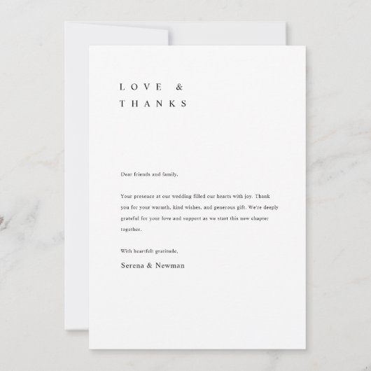 ミニマル写真結婚のサンキューカード サンキューカード (裏面)