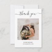 ミニマル写真結婚のサンキューカード 招待状 (正面)