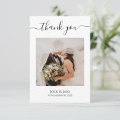 ミニマル写真結婚のサンキューカード 招待状 (スタンド正面)