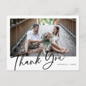 ミニマル写真結婚の感謝ポストカード ポストカード (正面)