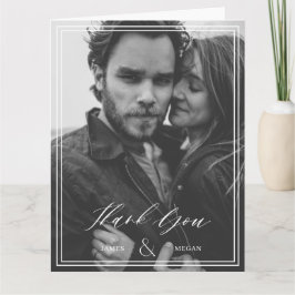 ミニマル写真結婚の感謝 サンキューカード