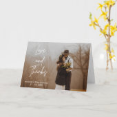 ミニマル写真結婚の折り畳みサンキューカード カード (黄色い花)