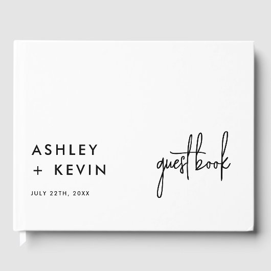 ミニマル写真結婚の署名ゲストブック ゲストブック (正面)