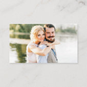 ミニマル写真結婚のQR RSVPダスティブルー エンクロージャーカード (裏面)