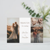 ミニマル写真結婚コラージュ サンキューカード (スタンド正面)