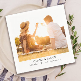 ミニマル写真結婚コラージュ スタンダードカクテルナプキン