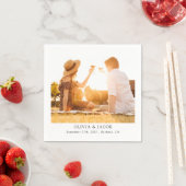 ミニマル写真結婚コラージュ スタンダードカクテルナプキン (インサイチュ)