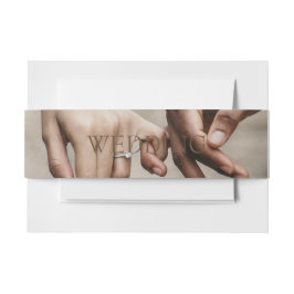 ミニマル写真結婚コラージュ 招待状ベリーバンド