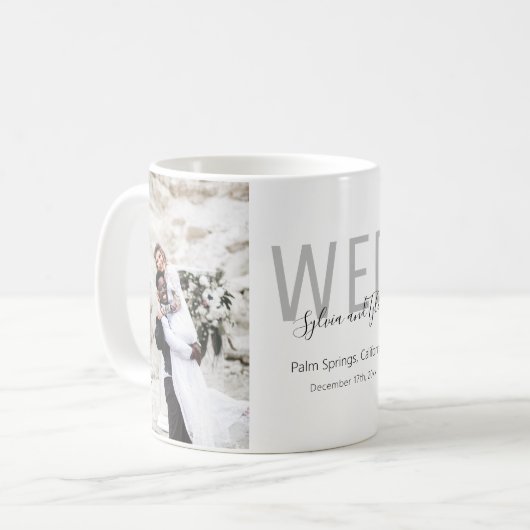 ミニマル写真結婚式の引き出物 コーヒーマグカップ (正面左)