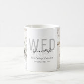 ミニマル写真結婚式の引き出物 コーヒーマグカップ (中央)