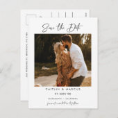 ミニマル写真結婚式の日付はがきを保存 シーズンポストカード (正面/裏面)