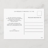 ミニマル写真結婚式の日付はがきを保存 シーズンポストカード (裏面)