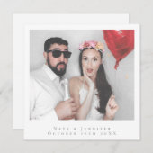 ミニマル写真結婚式の日付を保存 招待状 (正面/裏面)