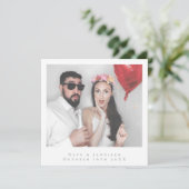 ミニマル写真結婚式の日付を保存 招待状 (スタンド正面)