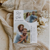 ミニマル写真結婚式デートのカードを保存 招待状