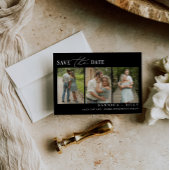 ミニマル写真結婚式デートのカードを保存 招待状