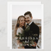 ミニマル写真結婚式招待状カード (正面/裏面)